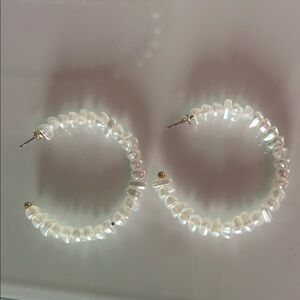 Elegant Pearl Hoop Earrings